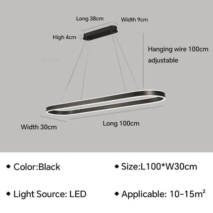 Suspension LED moderne en aluminium pour salon et chambre, lumière chaleureuse