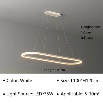Suspension LED moderne en aluminium pour salon et chambre, lumière chaleureuse