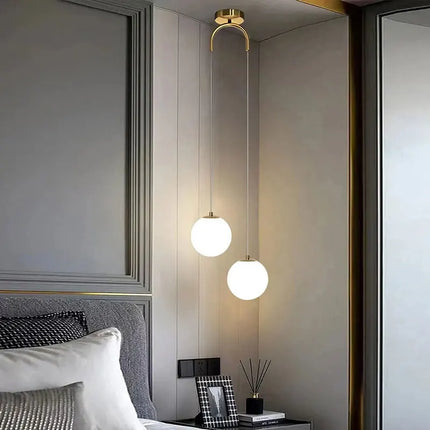 Suspension verre moderne LED design nordique pour salon et chambre 220V