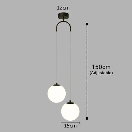 Suspension verre moderne LED design nordique pour salon et chambre 220V