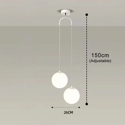 Suspension verre moderne LED design nordique pour salon et chambre 220V