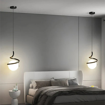 Suspension LED moderne en verre et métal pour intérieur design