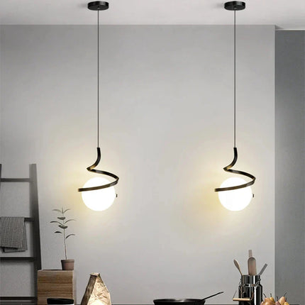 Suspension LED moderne en verre et métal pour intérieur design