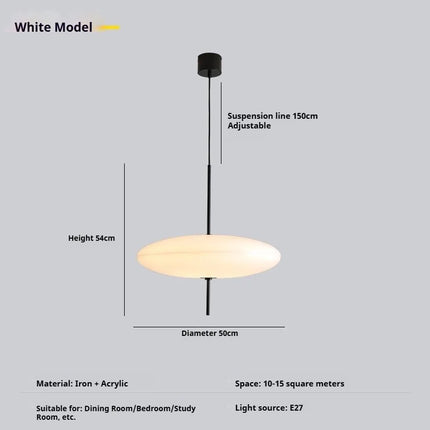 Suspension moderne LED en acrylique forme soucoupe volante pour intérieur