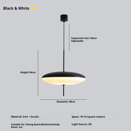 Suspension moderne LED en acrylique forme soucoupe volante pour intérieur