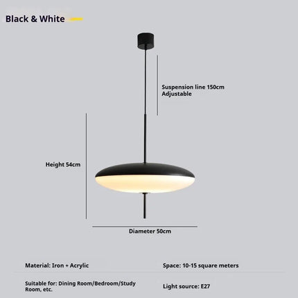 Suspension moderne LED en acrylique forme soucoupe volante pour intérieur