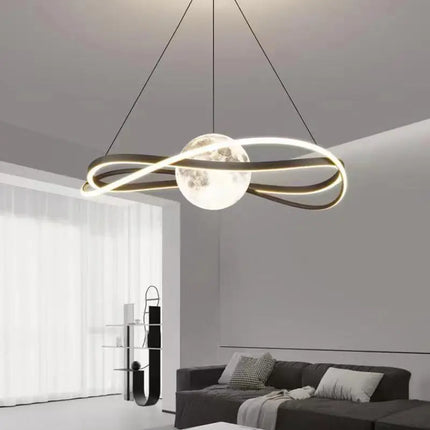 Suspension LED moderne minimaliste en aluminium, lumière dimmable et ambiance chaleureuse