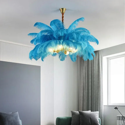 Suspension nordique en plumes LED, luminaire décoratif pour salon et chambre