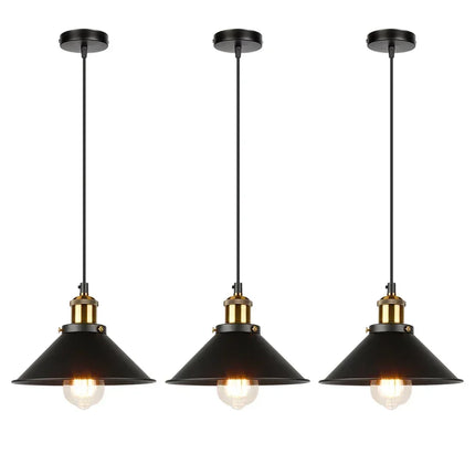 Suspension vintage E27 DINDALLED en métal noir et or, lustre d'intérieur