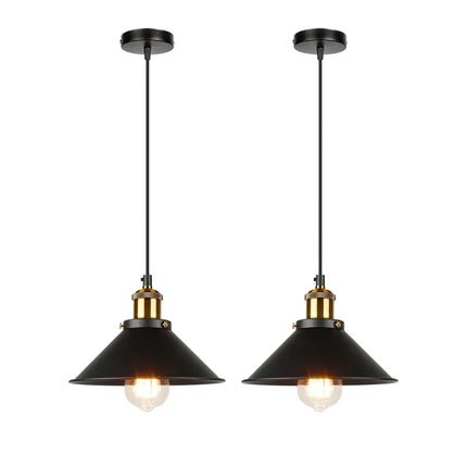 Suspension vintage E27 DINDALLED en métal noir et or, lustre d'intérieur
