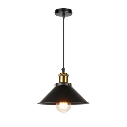 Suspension vintage E27 DINDALLED en métal noir et or, lustre d'intérieur