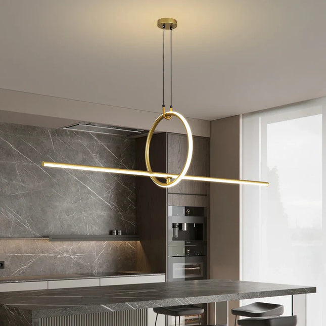 Suspension LED minimaliste design contemporain en métal pour intérieur hôtel et salon