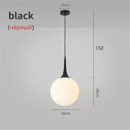 Suspension LED Boule en Verre Nordique, Luminaire Design Moderne
