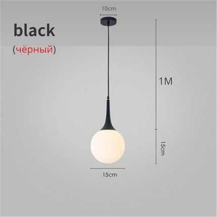 Suspension LED Boule en Verre Nordique, Luminaire Design Moderne