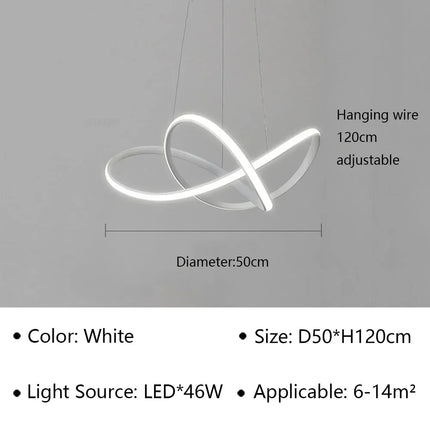 Suspension LED moderne en aluminium, luminaire décoratif d’intérieur