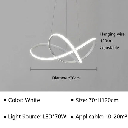Suspension LED moderne en aluminium, luminaire décoratif d’intérieur