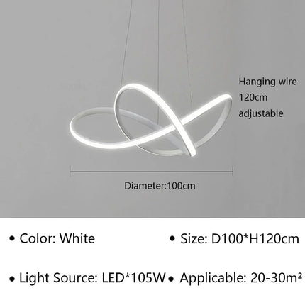 Suspension LED moderne en aluminium, luminaire décoratif d’intérieur