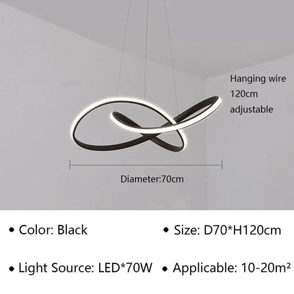 Suspension LED moderne en aluminium, luminaire décoratif d’intérieur