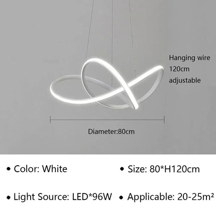 Suspension LED moderne en aluminium, luminaire décoratif d’intérieur
