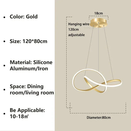 Suspension LED moderne en aluminium, luminaire décoratif d’intérieur