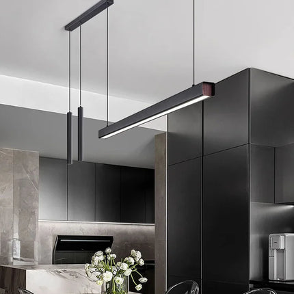 Suspension moderne nordique en fer pour salle à manger, lumière chaude