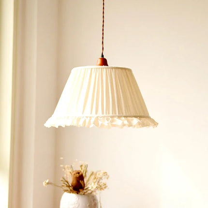 Suspension en tissu crème tricoté à la main, lumière chaleureuse pour salon et chambre