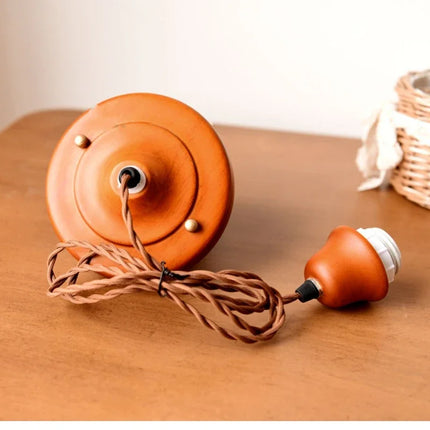 Suspension en tissu crème tricoté à la main, lumière chaleureuse pour salon et chambre