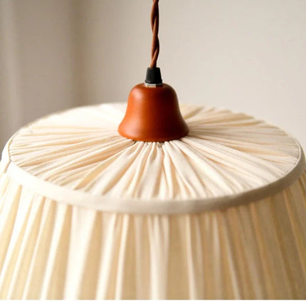 Suspension en tissu crème tricoté à la main, lumière chaleureuse pour salon et chambre