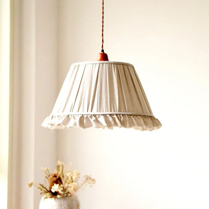 Suspension en tissu crème tricoté à la main, lumière chaleureuse pour salon et chambre