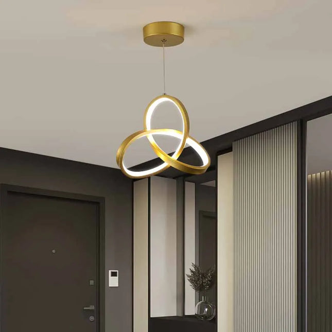 Suspension LED nordique en métal, lumière blanche et chaude, ambiance cosy