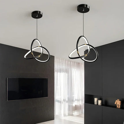 Suspension LED nordique en métal, lumière blanche et chaude, ambiance cosy