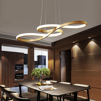 Suspension LED îlot cuisine moderne dimmable avec télécommande, lumière chaleureuse