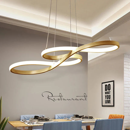 Suspension LED îlot cuisine moderne dimmable avec télécommande, lumière chaleureuse