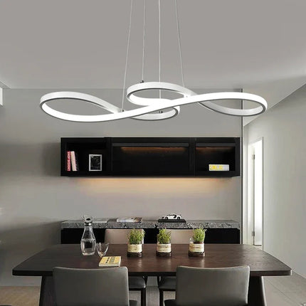 Suspension LED îlot cuisine moderne dimmable avec télécommande, lumière chaleureuse