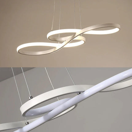 Suspension LED îlot cuisine moderne dimmable avec télécommande, lumière chaleureuse