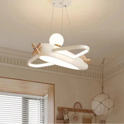 Suspension lustre LED moderne avion, lumière chaude pour chambre enfant