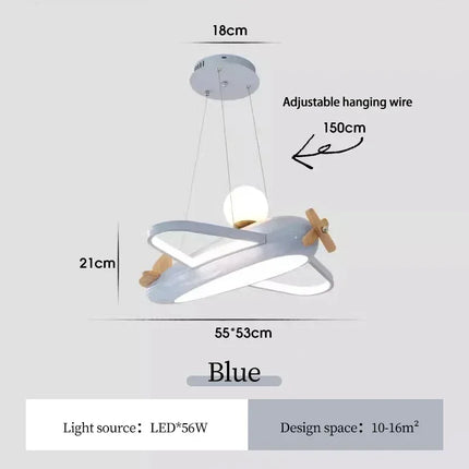 Suspension lustre LED moderne avion, lumière chaude pour chambre enfant