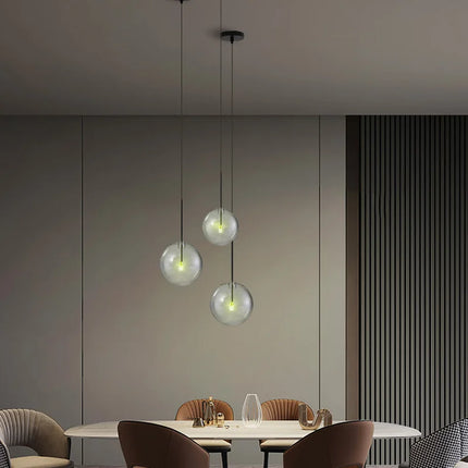 Suspension moderne nordique en verre boule pour salon et salle à manger