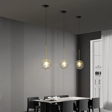 Suspension moderne nordique en verre boule pour salon et salle à manger