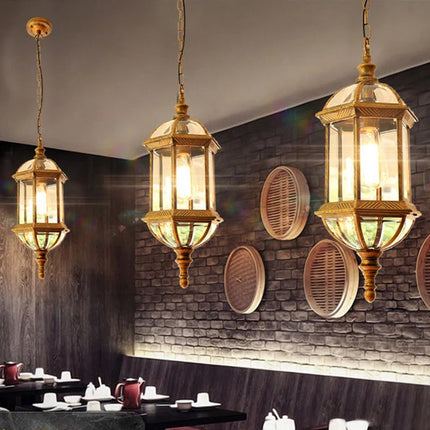 Suspension LED étanche en aluminium style européen pour extérieur, éclairage chaleureux