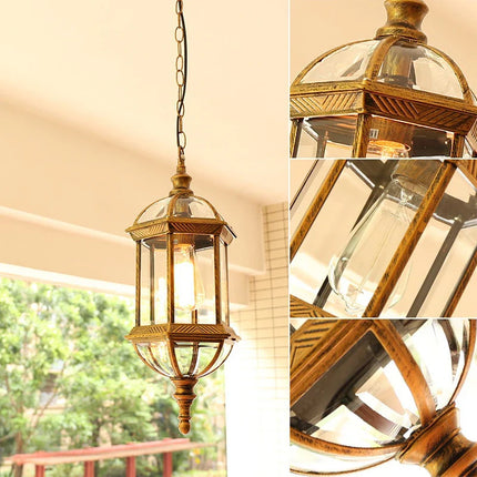 Suspension LED étanche en aluminium style européen pour extérieur, éclairage chaleureux