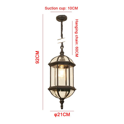 Suspension LED étanche en aluminium style européen pour extérieur, éclairage chaleureux