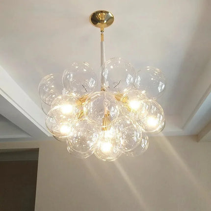 Suspension moderne américaine en verre bulle LED pour salon et hall