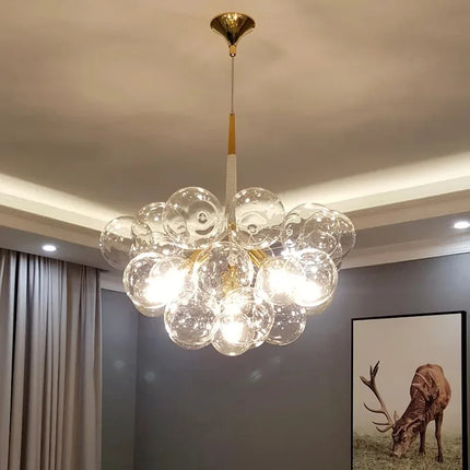 Suspension moderne américaine en verre bulle LED pour salon et hall