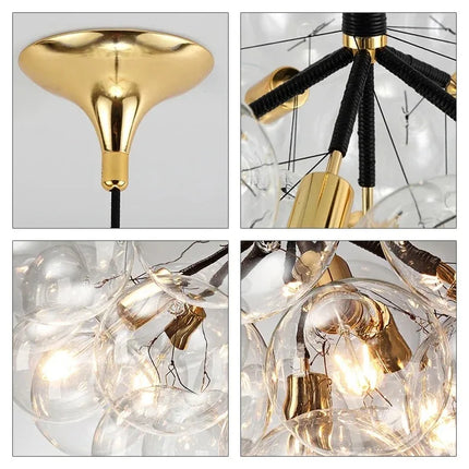 Suspension moderne américaine en verre bulle LED pour salon et hall