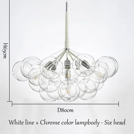 Suspension moderne américaine en verre bulle LED pour salon et hall