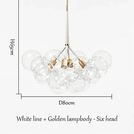 Suspension moderne américaine en verre bulle LED pour salon et hall