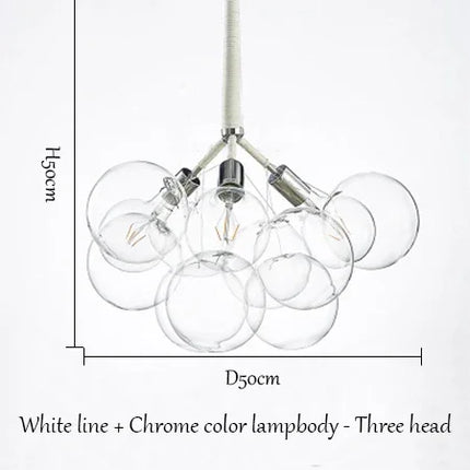 Suspension moderne américaine en verre bulle LED pour salon et hall