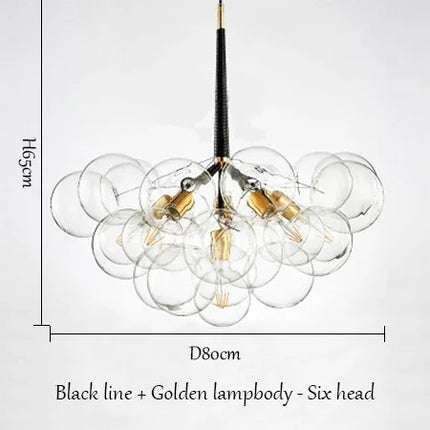 Suspension moderne américaine en verre bulle LED pour salon et hall