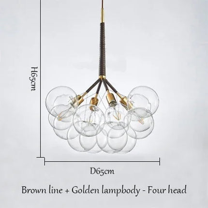 Suspension moderne américaine en verre bulle LED pour salon et hall